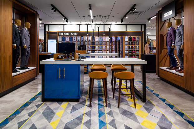 Interior of a Men's Wearhouse location.