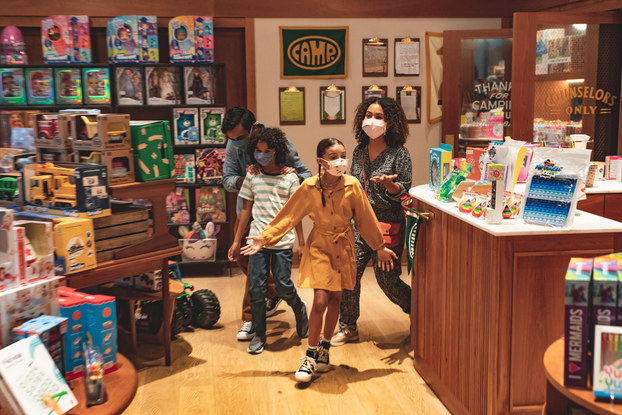 Family inside of a CAMP store location.