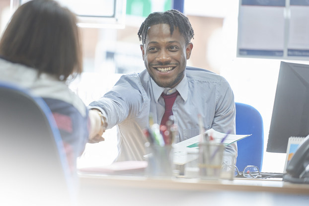 Man shaking hands on loan