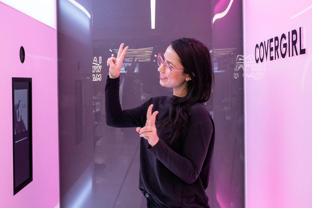 A micro-experience at the Covergirl store in Times Square in New York.