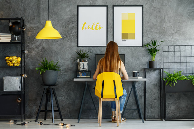 Woman in home office