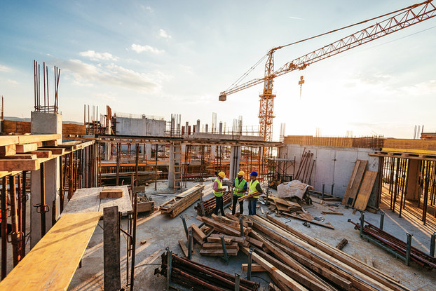 workers on construction site