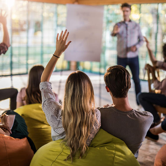 employees in a meeting