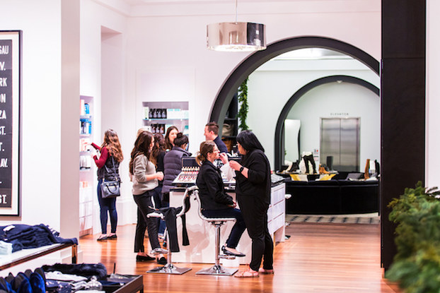 inside of banana republic's cos beauty bar