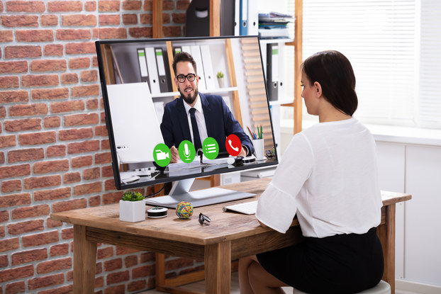 Video conference job interview