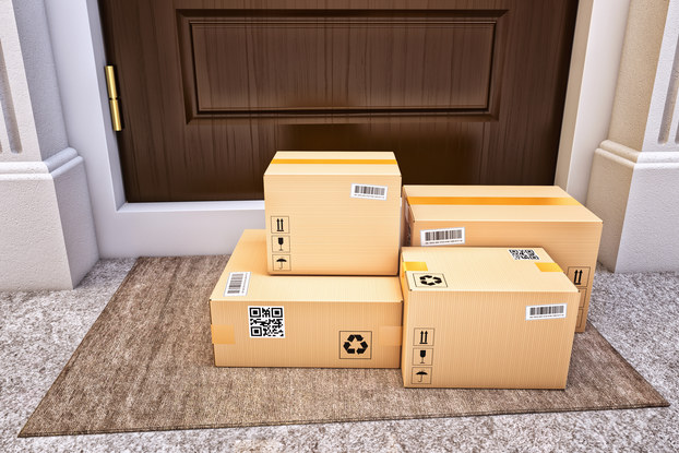 packages delivered outside front door