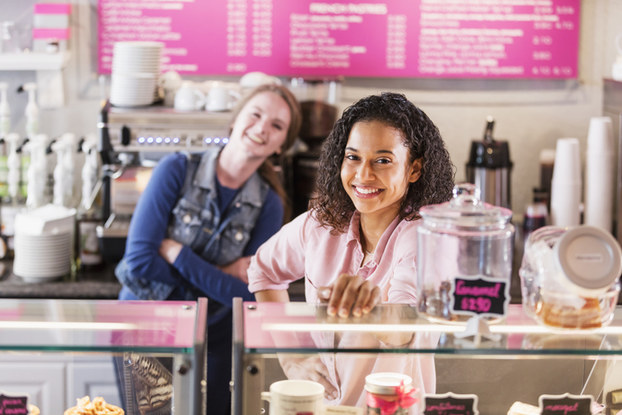 two women working at a pastry shop