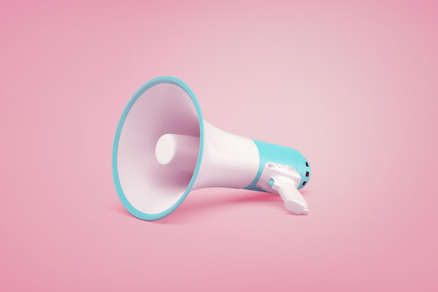 Megaphone on pink background