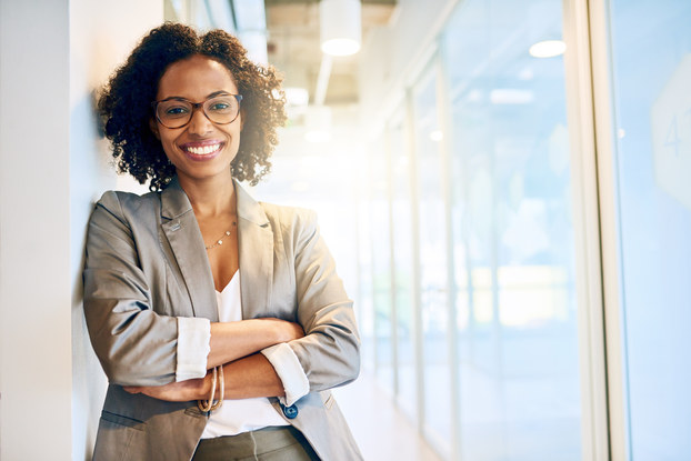 female professional smiling