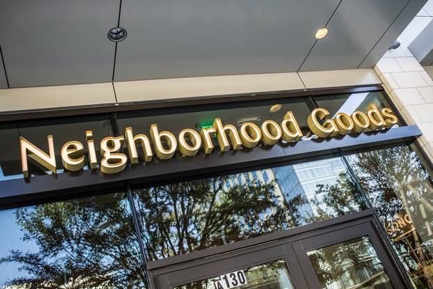 exterior of neighborhood goods location