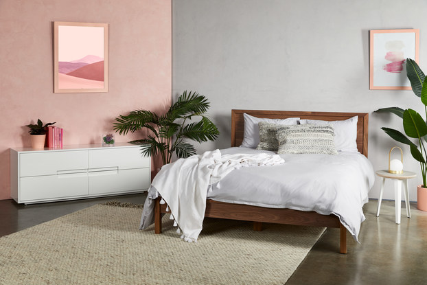 bedroom setup with fernish rented furniture