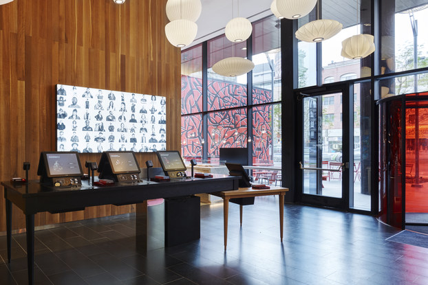check-in kiosk setup at citizenM new york location