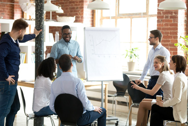 group of coworkers in a meeting