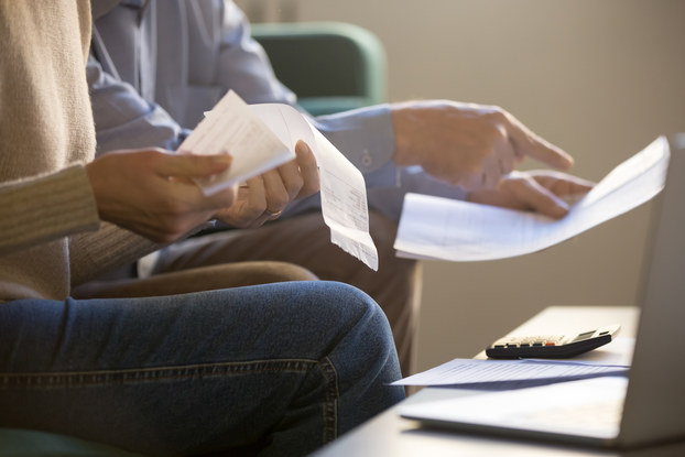 people going through paperwork