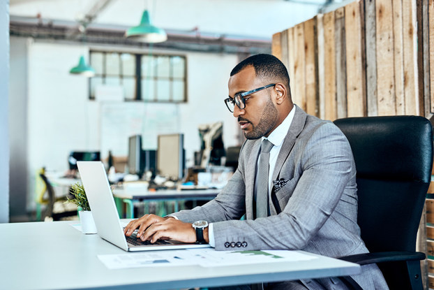 Man working at laptop