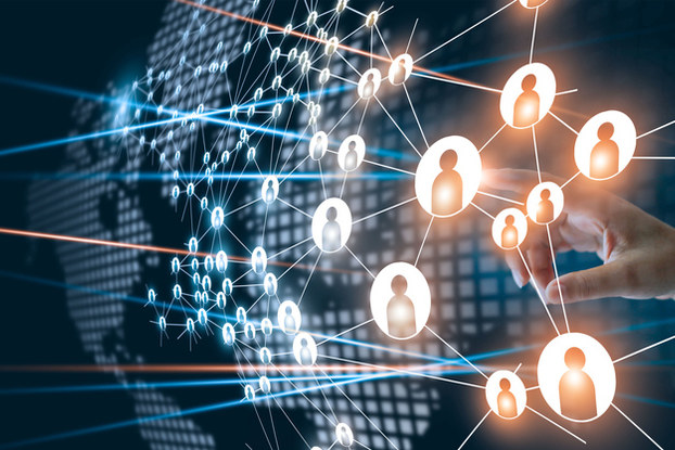Digital illustration of network of people