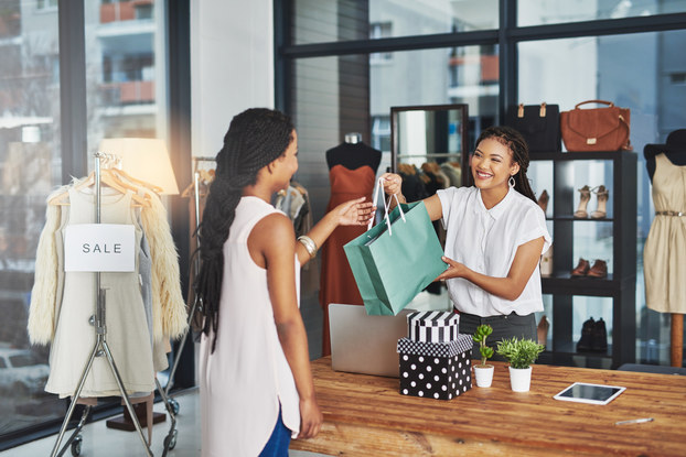 Woman shopping in boutique