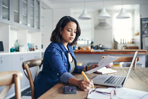 woman working from home