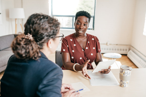 two women in business meeting