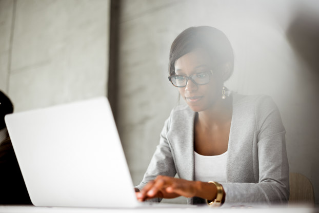 woman on laptop working