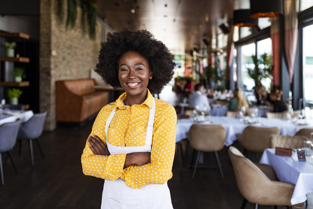 Female business owner in restaurant