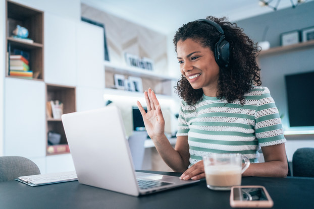 woman working from home