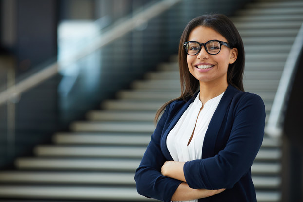 confident woman smiling