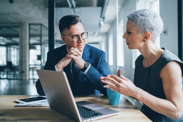 two businesspeople in meeting