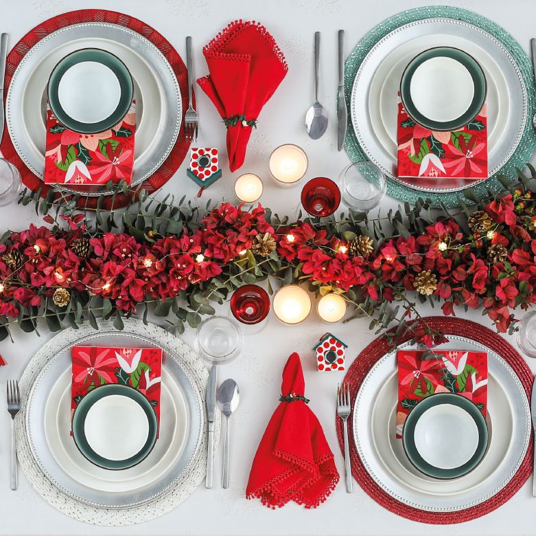 Mesa y cocina de navidad