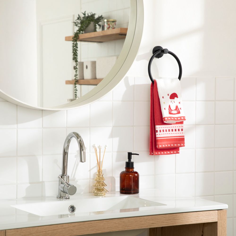 Set de 2 toallas de algodón bordado navidad