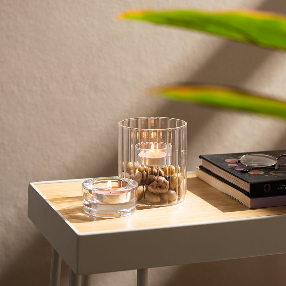 Porta T-Light Vidrio básico 7x3.5 cm