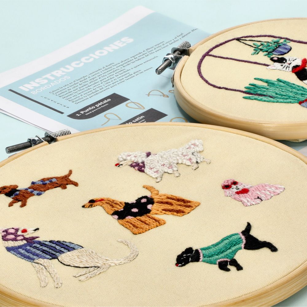 Set de 2 bastidores de bambú para bordar