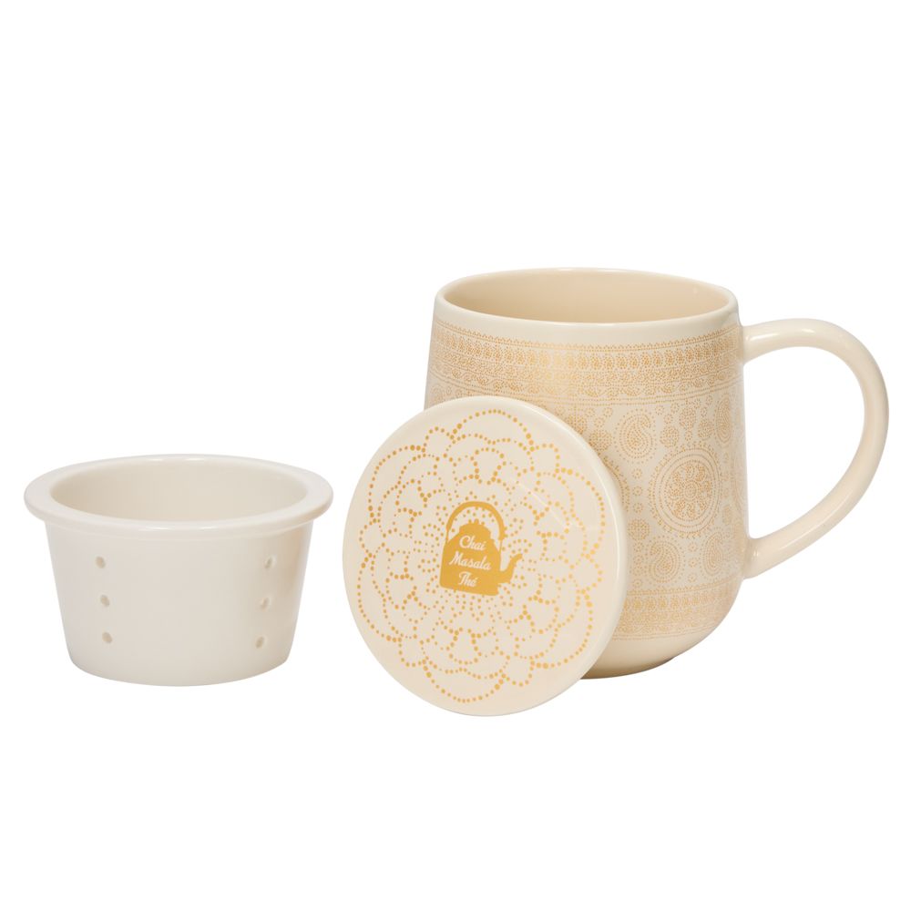 Taza de cerámica con infusor y tapa 400 ml