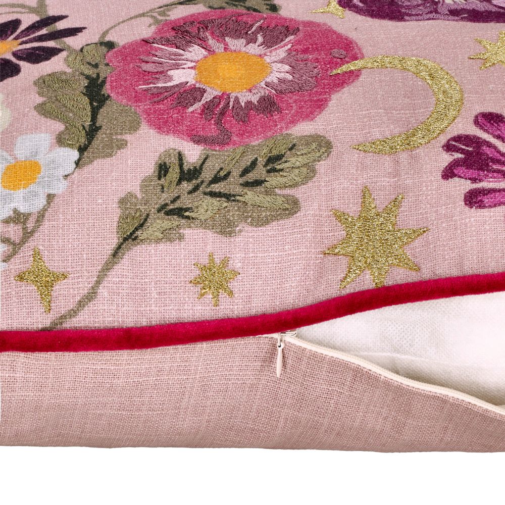 Cojín de algodón bordado 60x40 cm