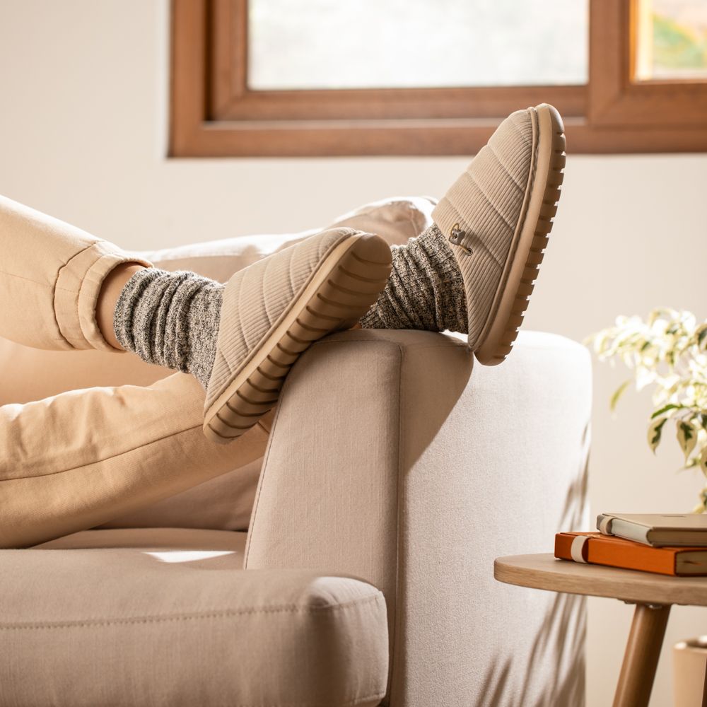 Pantuflas acolchadas cotelé talla 22-23 cm