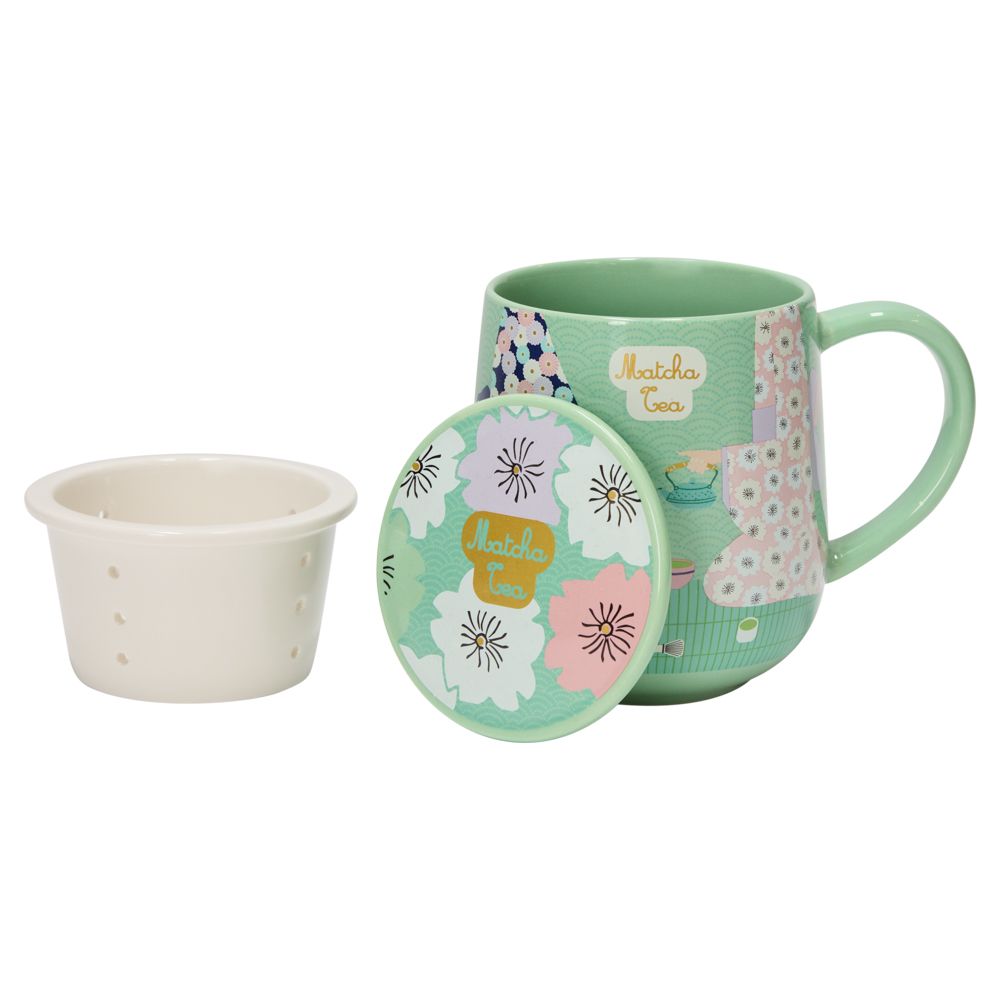 Taza de cerámica con infusor y tapa 400 ml