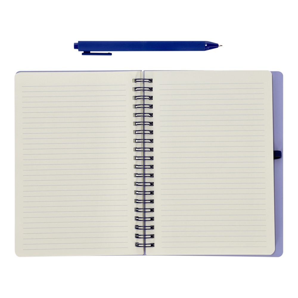 Libreta con bolígrafo 100 hojas con líneas 13x18 cm