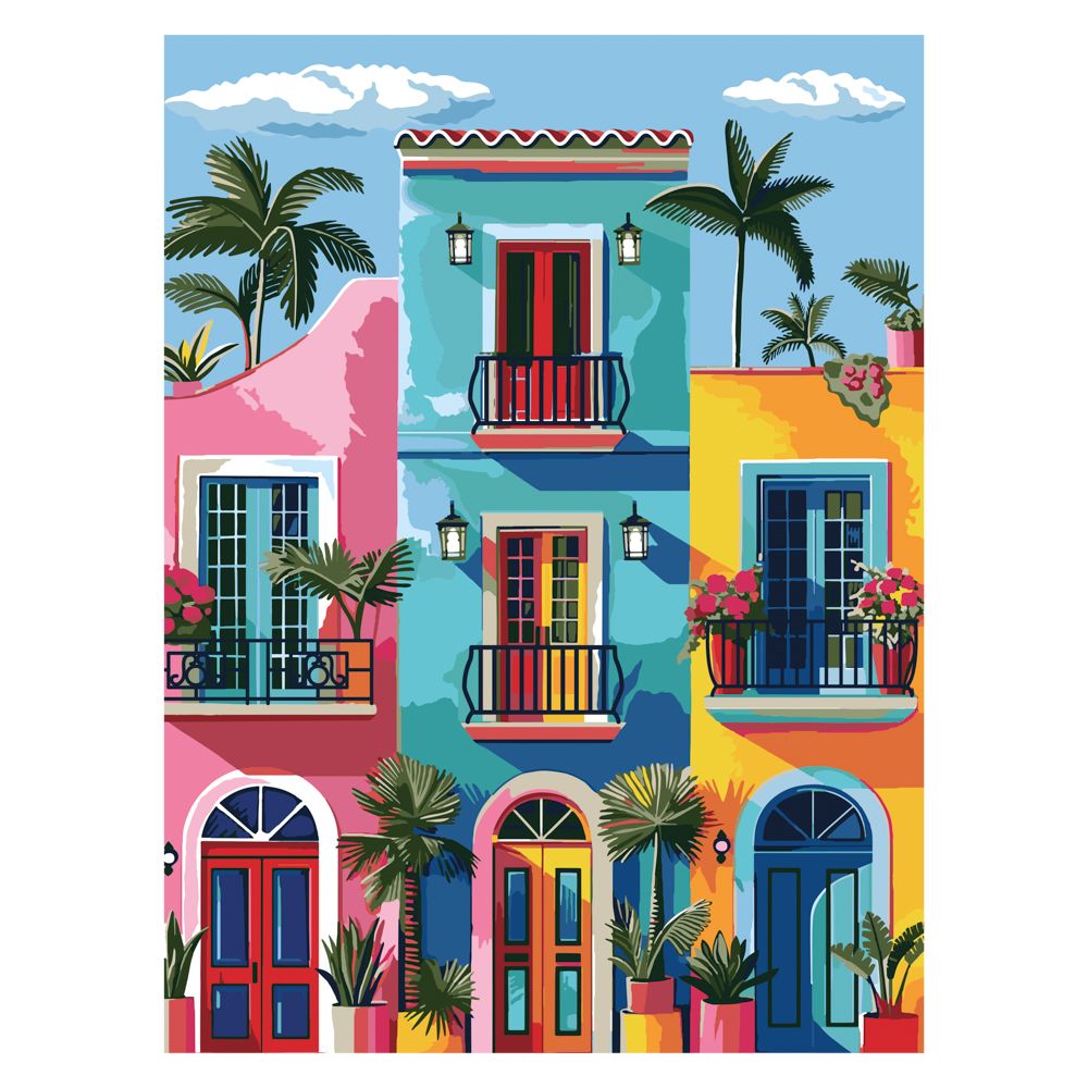 Set de bastidor con diseño y pinturas acrílicas 30x40 cm