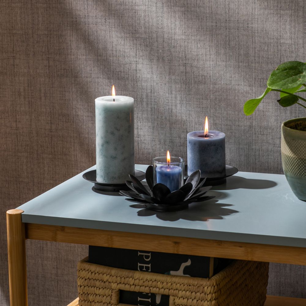 Portavela Metal Flor 15x8 cm