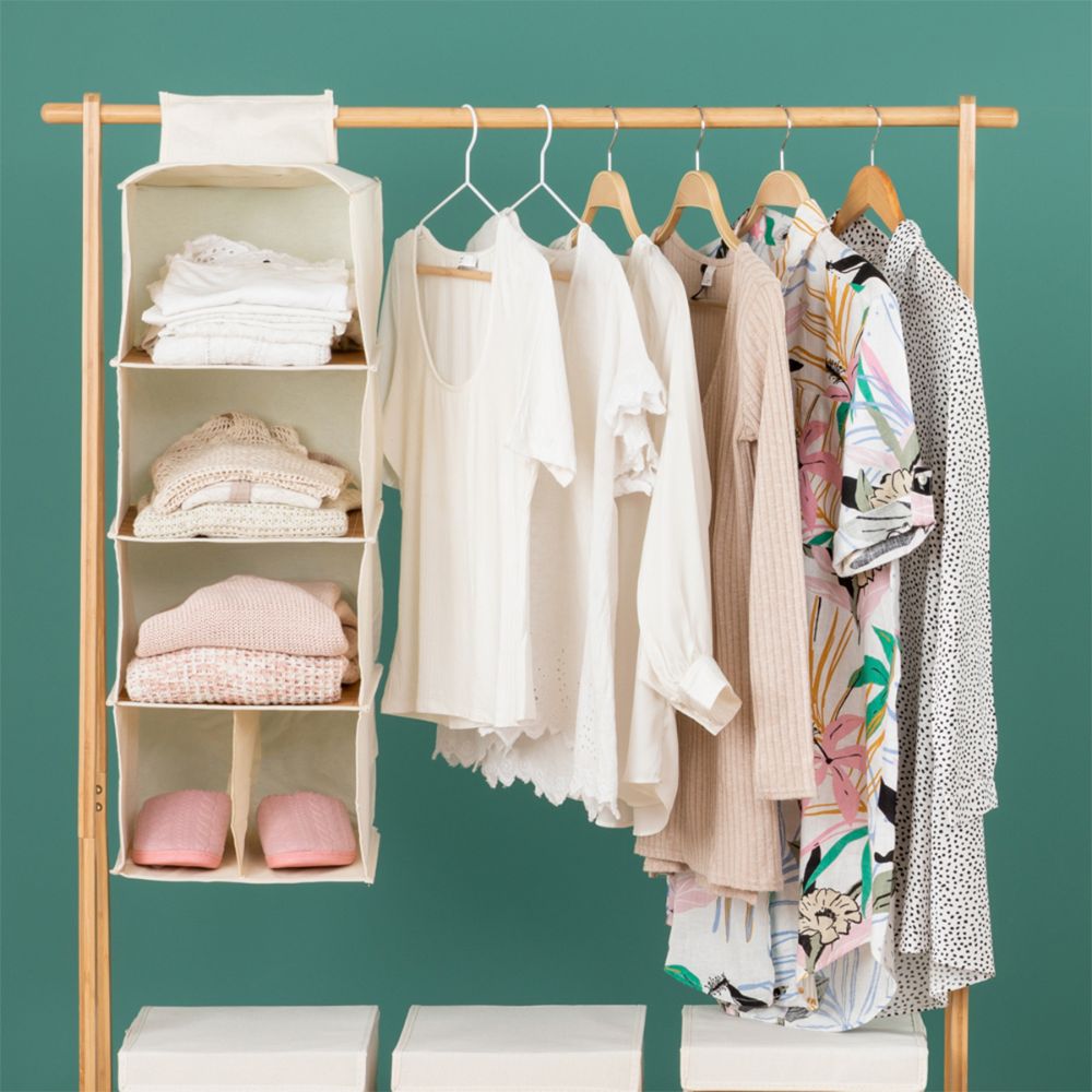 Organizador Bambú - algodón 30x30x84 cm