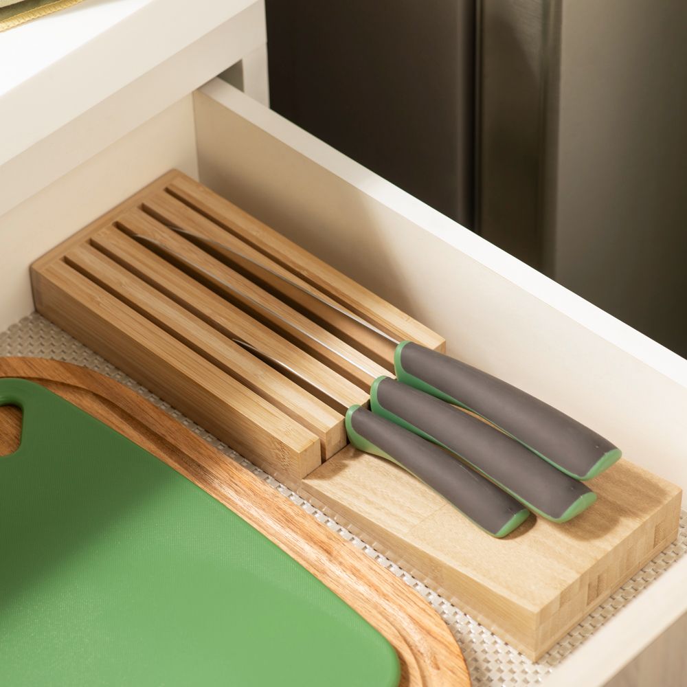 Organizador de cuchillos de bambú