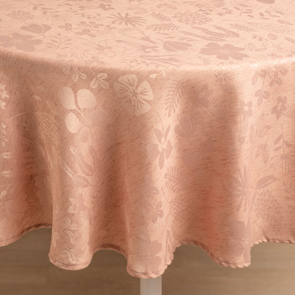 Mantel de jacquard de lino diámetro 150 cm