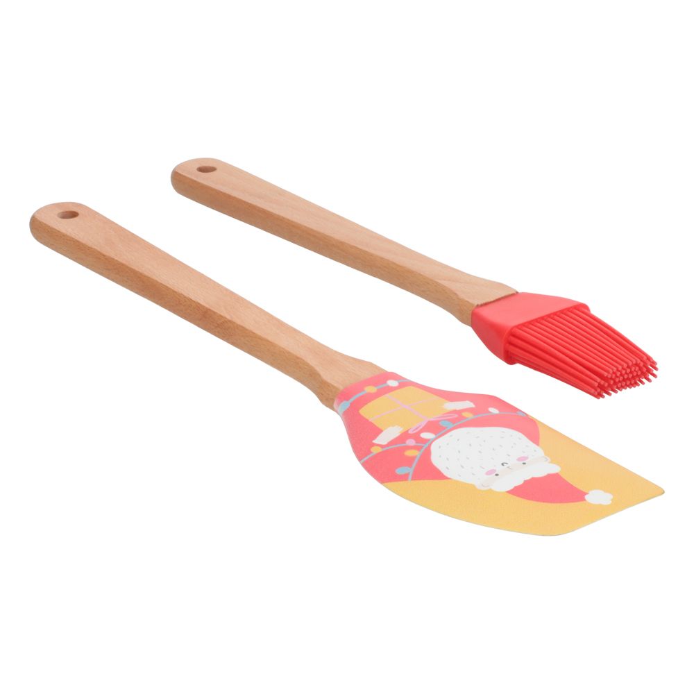 Set de espatula y brocha con diseño navideño