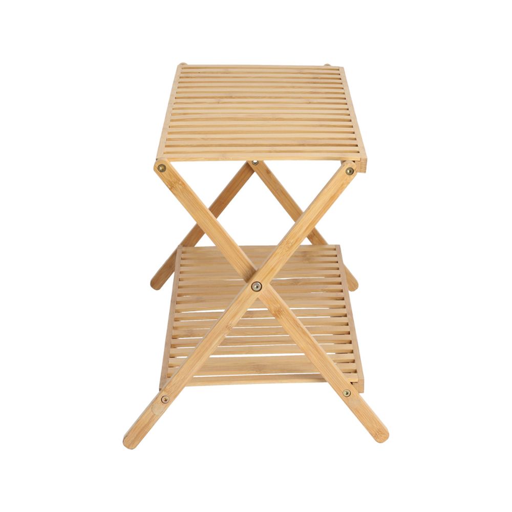 Zapatero plegable de madera bambú 2 niveles
