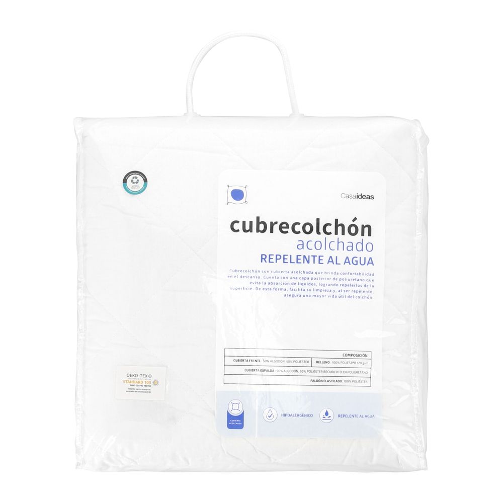 Cubrecolchón acolchado repelente al agua King
