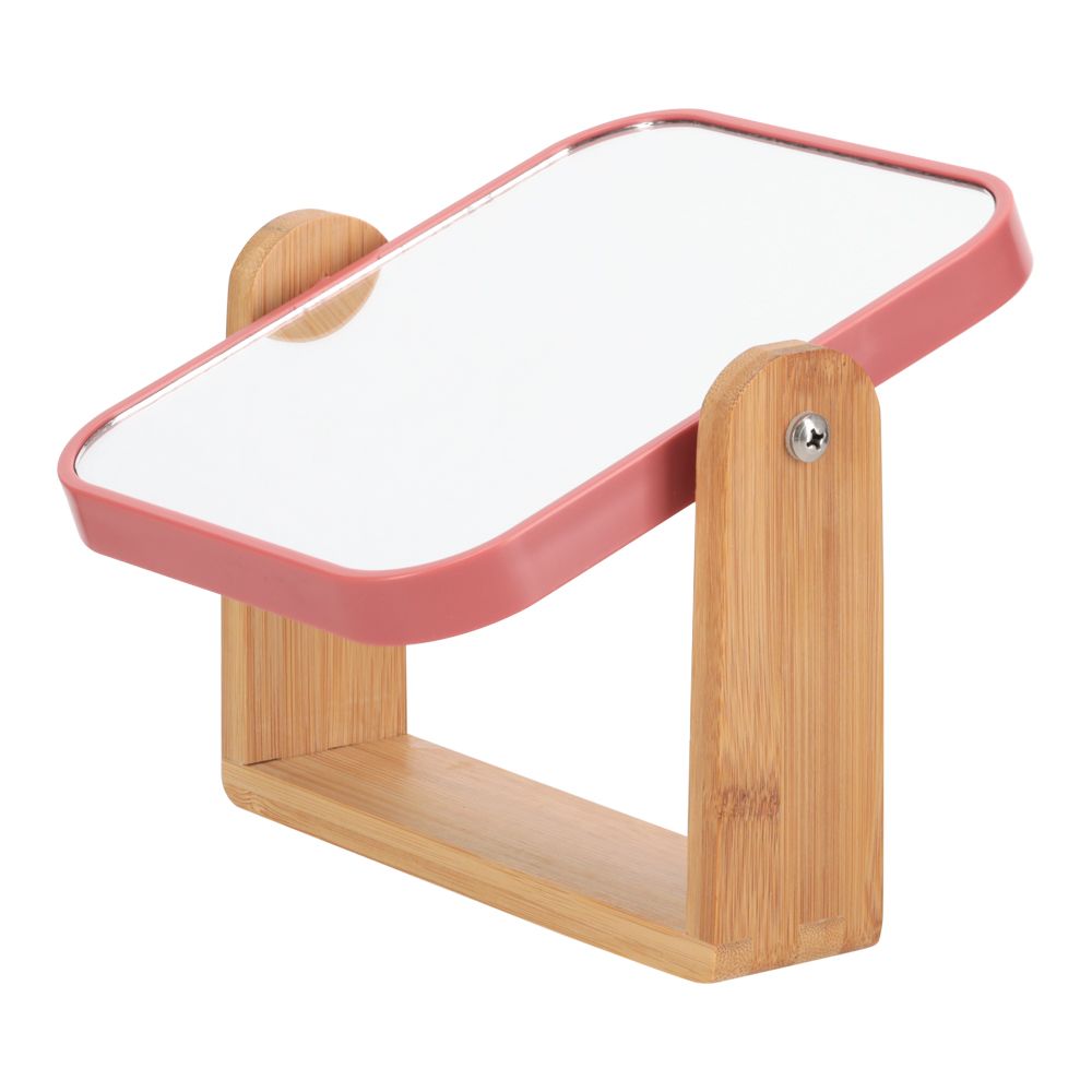 Espejo de mesa con base de bambú 18x4.5x21 cm