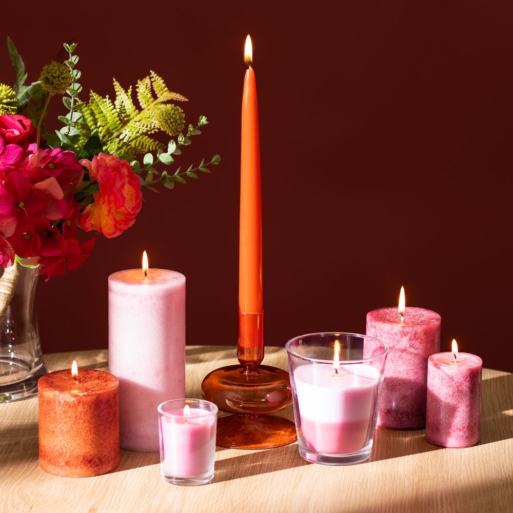 Vela con contenedor de vidrio aroma Toronja 6.5 x5.6 cm