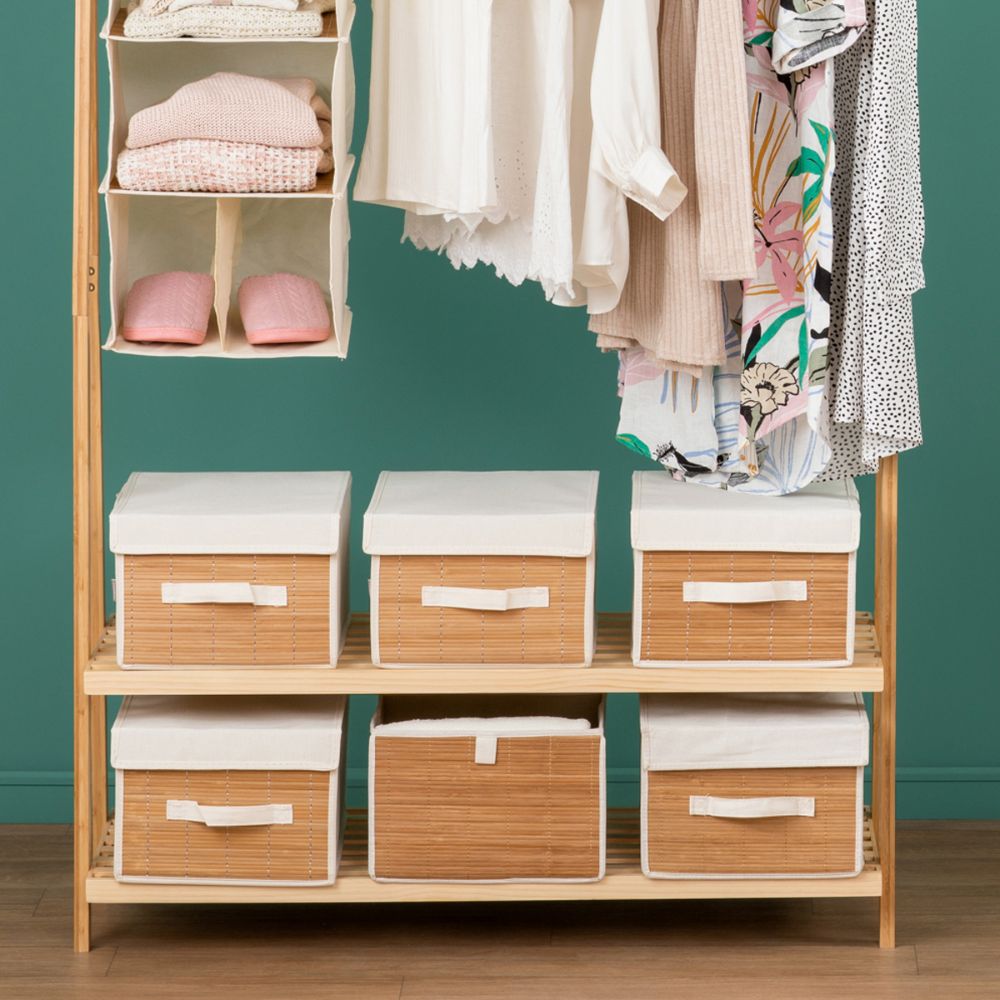 Caja Bambú - algodón 28x28x19 cm