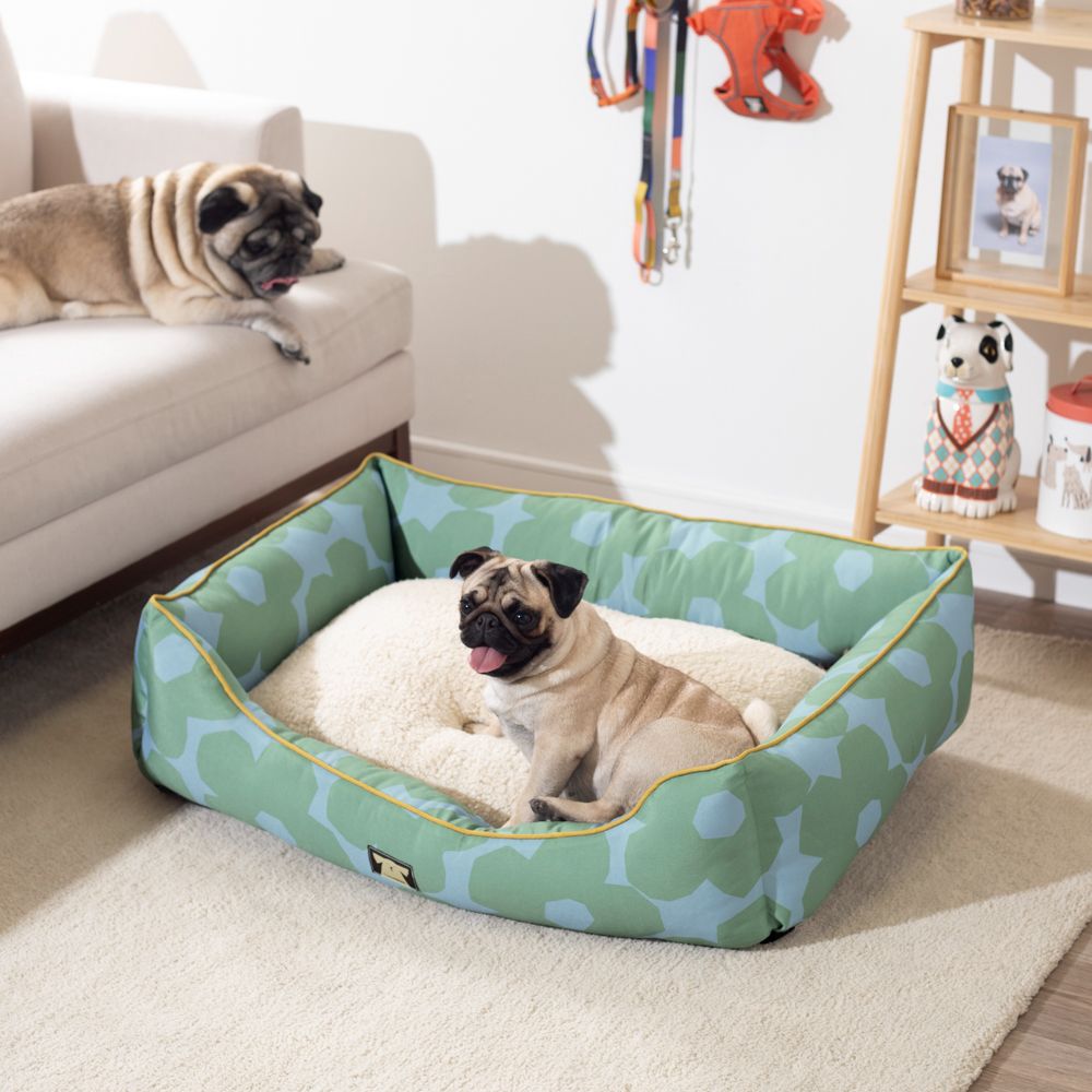 Cama nido grande estampada para perros 90x65x25 cm