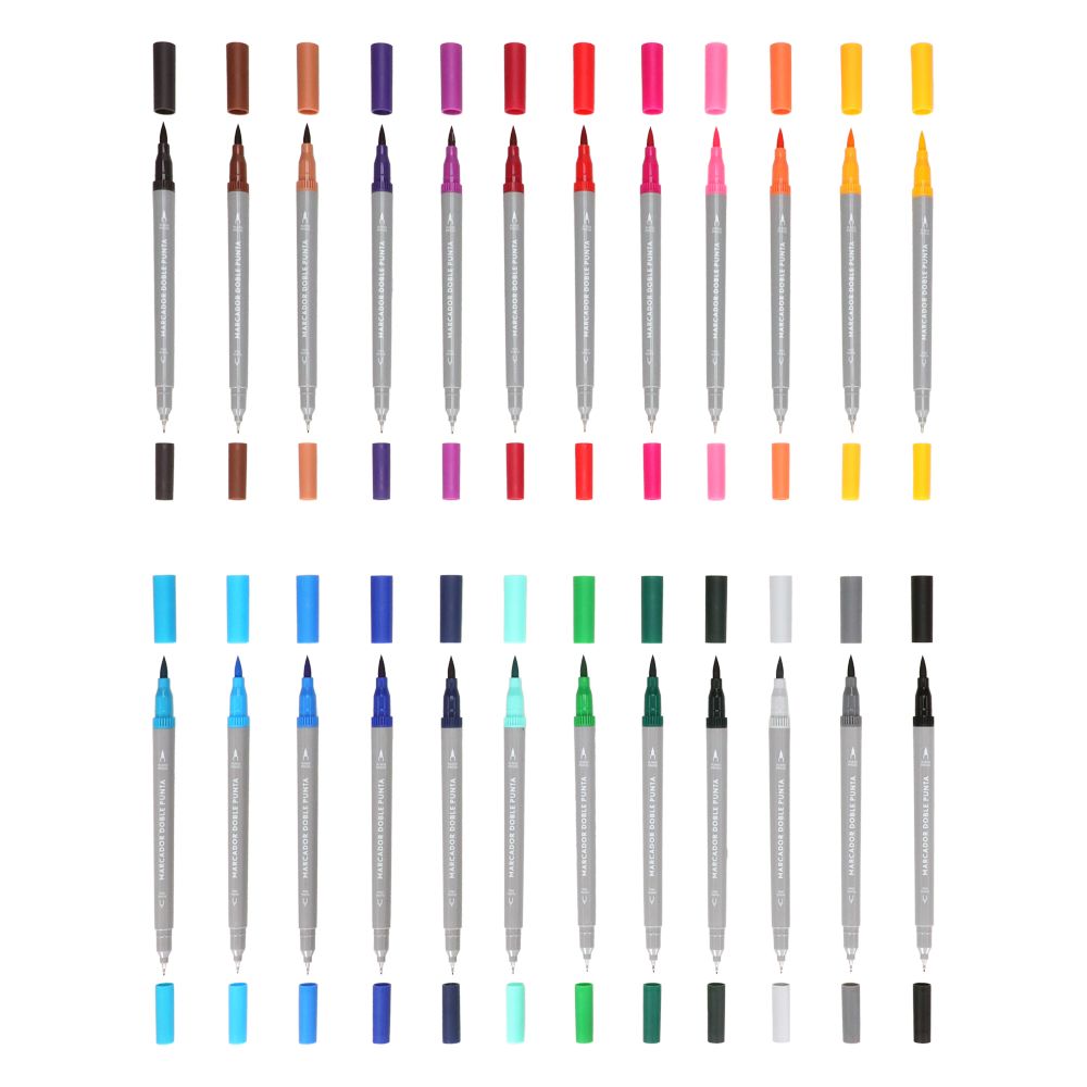 Set 24 marcadores doble punta